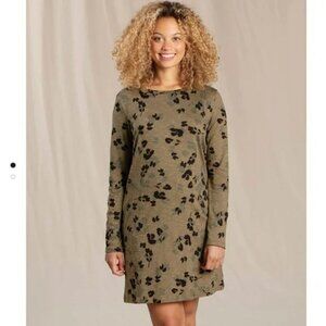 NWOT! Toad & Co Windmere II Long Sleeve Dress, Fir/Floral, Size XL